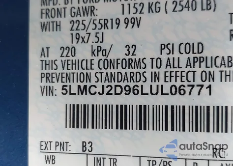 2020 Lincoln Corsair Reserve из США, поврежденный, VIN 5LMCJ2D96LUL06771